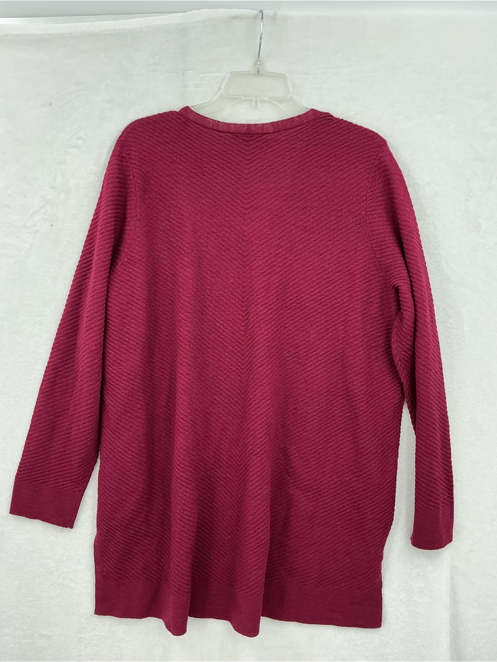 Eileen Fisher V-Neck Tunic Sweater — Berry 923 - Picture 5 of 5